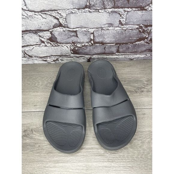 OOFOS 1100 OOahh Slate Grey Rubber Slides Recovery Sandals Women Sz 42EU/11M US - Picture 15 of 15